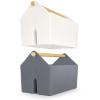 ARTEZA Plastic Portable Craft Storage Organizer, Pack of 2, Gray and Ivory, 3-Sectioned Plastic Basket with Handle, Caddy Organizer(Pack of 2)