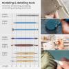 ARTEZA Pottery & Polymer Clay Tools, 22-Piece Sculpting Set with Steel Tips and Wooden Handles, Craft Kit for Pottery Modeling and Carving(Set of 22)