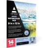 ARTEZA Watercolor Paper for Kids, 2 Pack, 30 Sheets Each, 9×12 Inches Water Pad, 135lb/200gsm, Glue Bound, Acid Free Kids Paper(14 Sheets (Cold-Pressed))