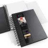 ARTEZA Watercolor Sketchbook, 2-Pack, 64 Pages Each, 9 x 12 Inches, Brown Hardcover, 140-Pound Spiral-Bound Paper(Black)