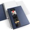 ARTEZA Watercolor Sketchbook, 2-Pack, 64 Pages Each, 9 x 12 Inches, Brown Hardcover, 140-Pound Spiral-Bound Paper(Blue)