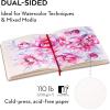 ARTEZA Watercolor Sketchbook, 2-Pack, 68 Pages Each, 8.25 x 8.25 Inches, Beige Hardcover, 110-Pound Paper(Beige)