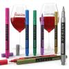 ARTEZA Wine Glass Markers, Set of 8 Washable Metallic Paint Pens, Quick-Drying Erasable Markers for Glassboards, Ceramic Plates, Mirrors