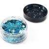 Arteza Chunky Glitter, Set of 2 Colors, 5 g Jars, Holographic Glitter in Mermaid Rain and Electra Tones, Art Supplies for DIY Craft Projects