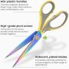 Arteza Craft Scissors, Set of 3, 8-Inch Scissors with Different Blades, Titanium Nonstick Stainless Steel Blades, Craft Supplies for Scrapbooking, Building Models, and Cutting Felt Designs(Fabric)