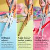 Arteza Craft Scissors, Set of 3, 8-Inch Scissors with Different Blades, Titanium Nonstick Stainless Steel Blades, Craft Supplies for Scrapbooking, Building Models, and Cutting Felt Designs(Craft)