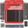 Arteza Drawing Set for Adults, Set of 33 Artist Sketching Tools, 20 Graphite & 4 Charcoal Sketch Pencils, 1 Fineliner, 3 Blenders, 1 Sharpener, 3 Erasers & 1 Hobby Knife, Art Supplies for Drawing
