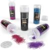 Arteza Fine Glitter, Set of 54 Colors, Shaker Jars (0.34oz/9.6 g) Glow Under UV Black Light, Extra Fine, Art Supplies for DIY Crafts