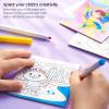 Arteza Kids Fantasy Coloring Kit, 3 Canvases 4 x 4 Inches, 10 Markers, 16 Watercolor Pencils, 1 Paint Brush, 1 Sharpener, Art Set for Kids Activities(Fantasy)