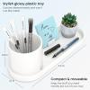 Arteza Office Desk Organizer, 11.3 x 4.1 x 3.8 inches, Modern Ivory Pen Holder with Phone Compartment, Desk Accessory for Stationery and Art Supplies