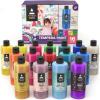 ARTEZA 16 Kids Tempera Paint Set, 13.5 oz/400 ml, Non-Toxic Washable Tempera Paint Bottles, Kids Art Supplies(Set of 16 Multicolor)
