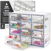 ARTEZA 20 Drawer Organizer and Storage Cabinet – Clear Plastic, Stackable Drawers for Makeup, Crafts, Sewing, Office Supplies, Small Parts & Tools(12 Cabinet)