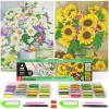 ARTEZA 5D Diamond Painting Kit, 2-Pack, Beach Designs, Full-Drill Diamond Art for Adults, 12 x 16 Inches Canvases, Round Rhinestones, & Painting Accessories, Bead Art Craft Supplies(Daisy and Sunflower)