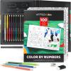 ARTEZA Kids Coloring Book and Colored Pencils Kit, 8.5×11 Inches, Sea Creature Illustrations, 50 Double-Sided Coloring Sheets, 100-lb Paper(Color-by-Number)