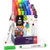 ARTEZA Kids Fine Tip Washable Markers, 42 Bright Colors, 36 Washable Marker Pens and 6 Non-Washable Neon Pens, School Supplies for Kids Ages 3 and Up(42 Broad Tip)
