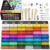 ARTEZA Polymer Clay Kit, 42 Colors with 5 Tools – Oven-Bake Modeling Clay for Jewelry Making, DIY Crafts, Sculpting & Creative Projects(Set of 42)