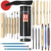 ARTEZA Pottery & Polymer Clay Tools, 22-Piece Sculpting Set with Steel Tips and Wooden Handles, Craft Kit for Pottery Modeling and Carving(Set of 22)