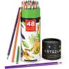 imageARTEZA Scented Colored Pencils for Kids 24 Triangle PreSharpened NonToxic Smelly Pencils for School Drawing Arts ampamp CraftsClassic
