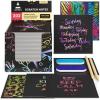 ARTEZA Scratch Paper, Set of 202 Notes, 3.5 x 3.5 Inches, 200 Holographic and 2 Gold-Foil Star Backgrounds