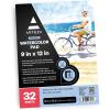 ARTEZA Watercolor Paper for Kids, 2 Pack, 30 Sheets Each, 9×12 Inches Water Pad, 135lb/200gsm, Glue Bound, Acid Free Kids Paper(32 Sheets)