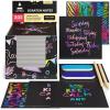 Arteza Scratch Paper, Set of 202 Notes, 3.5 x 3.5 Inches, 200 Rainbow and 2 Gold-Foil Star Backgrounds, Includes 2 Scratchers and 2 Sharpeners, Art Supplies for Craft and DIY Projects(Rainbow)