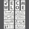 Arteza Stencils for Painting, 12 Unique Holiday Designs, 15.9 x 13.78 Inches, Thick Plastic Holiday Stencils, Art Supplies for Christmas Parties, Family Activities(Holiday Designs)