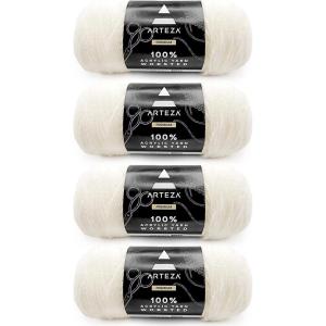 ARTEZA Acrylic Yarn for Crocheting, 4 x 200-g Skeins of Worsted Yarn for Knitting, Mossy A602, Knitting & Crochet Supplies(Half & Half)