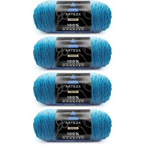 ARTEZA Acrylic Yarn for Crocheting, 4 x 200-g Skeins of Worsted Yarn for Knitting, Mossy A602, Knitting & Crochet Supplies(Hidden Gem)