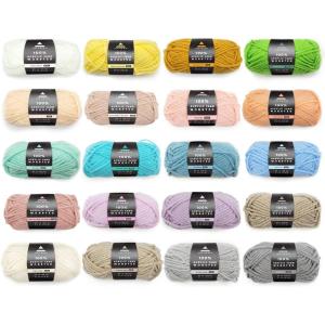 ARTEZA Acrylic Yarn for Crocheting, 4 x 200-g Skeins of Worsted Yarn for Knitting, Mossy A602, Knitting & Crochet Supplies(Light)