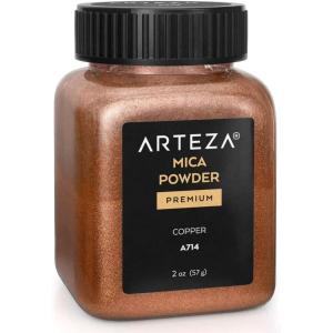 ARTEZA Mica Powder for Epoxy Resin, Set of 60, Assorted Colors, 0.18 oz Bottles, Mica Powder for Candle Making and DIY Crafts(Copper A714)