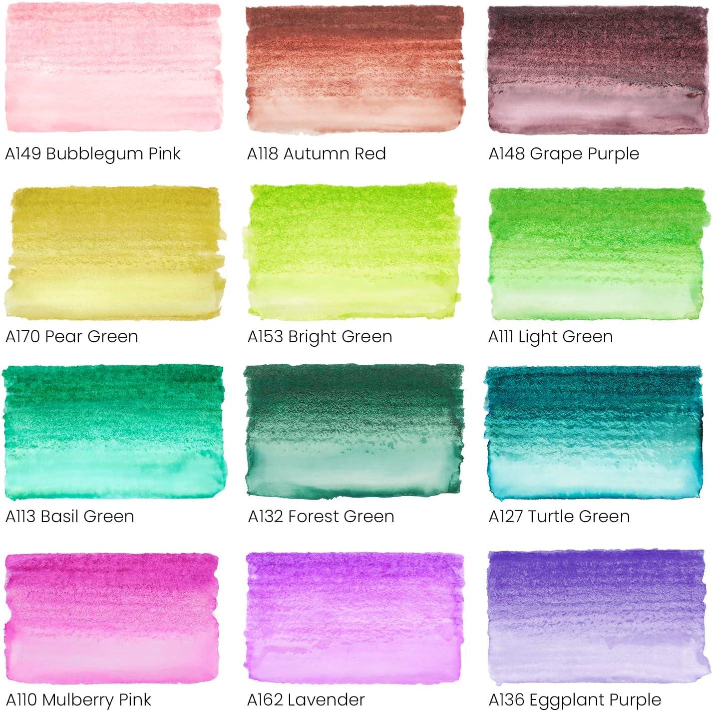 imageARTEZA 12 Watercolor Pens for Artists Landscape Tones Real Brush Pens Blendable Watercolor Markers for AdultsMagic Colors