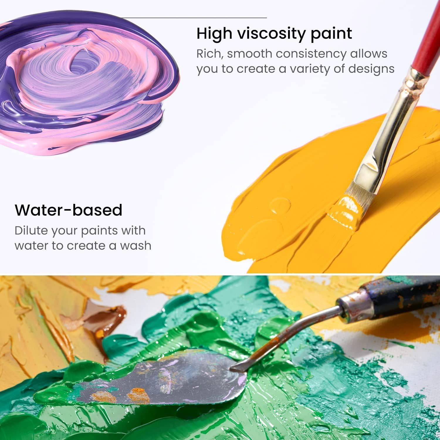 imageARTEZA Acrylic Paint A104 Yellow Ochre 169 fl oz 500ml Jar Opaque QuickDrying Acrylic Paints for Painting on Canvas Paper WoodA005 Mars Black