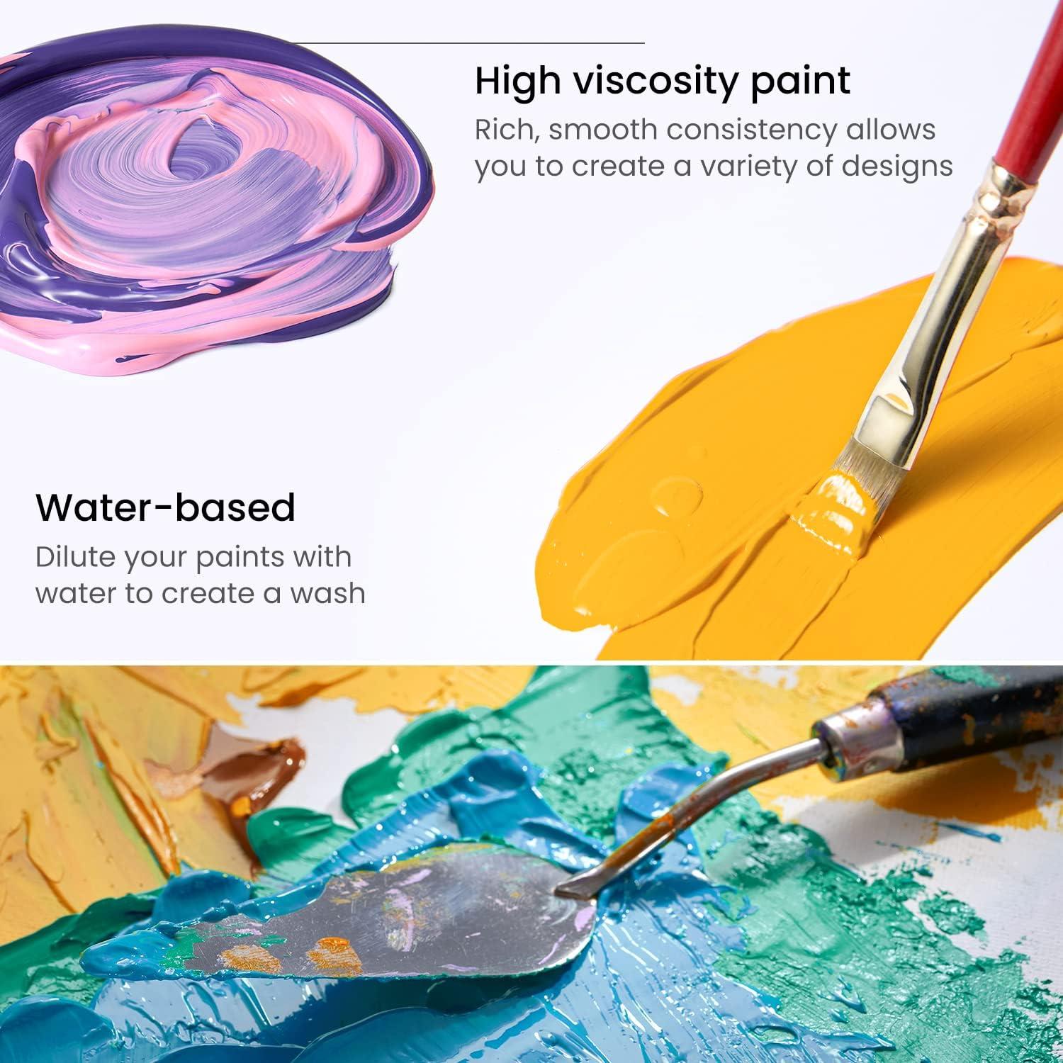 imageARTEZA Acrylic Paint A104 Yellow Ochre 169 fl oz 500ml Jar Opaque QuickDrying Acrylic Paints for Painting on Canvas Paper WoodA500 Sky Blue