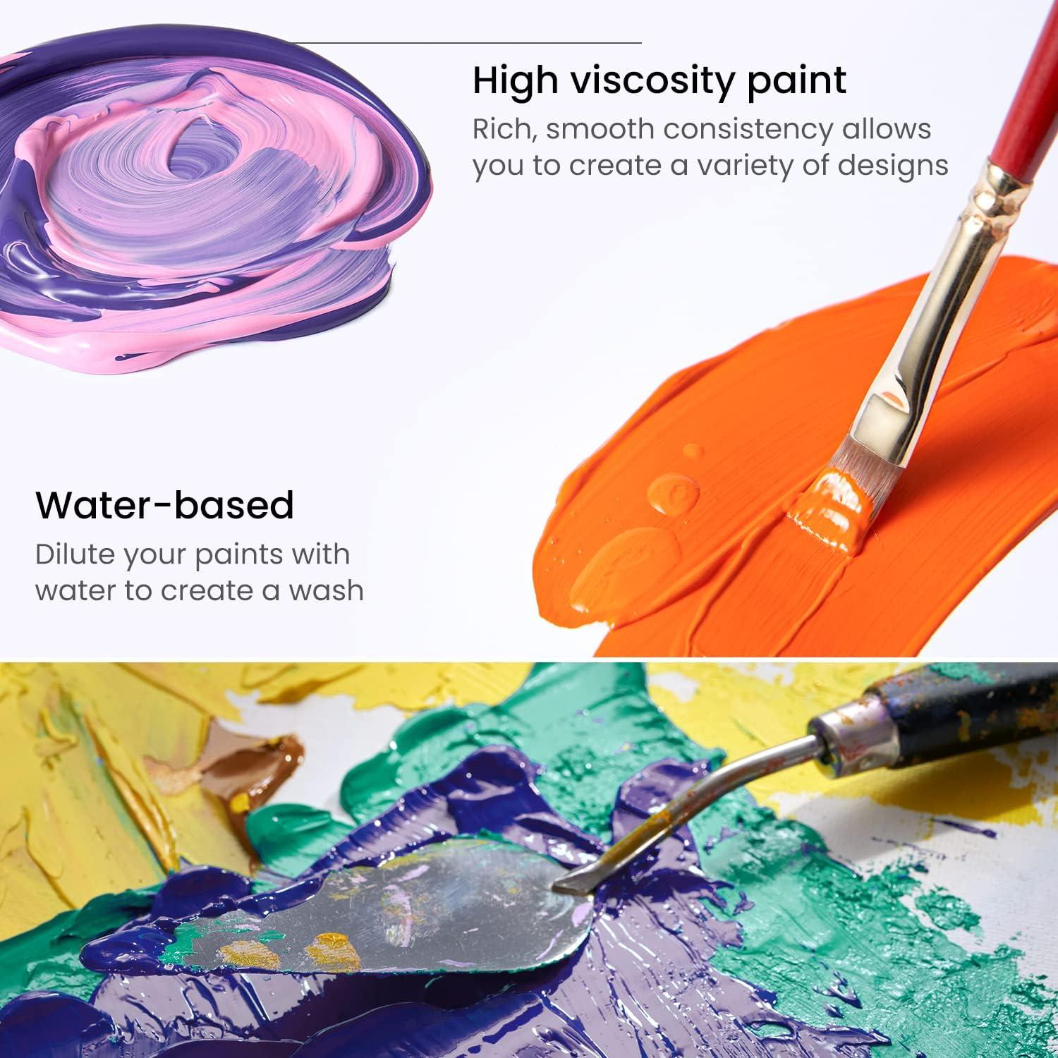 imageARTEZA Acrylic Paint A104 Yellow Ochre 169 fl oz 500ml Jar Opaque QuickDrying Acrylic Paints for Painting on Canvas Paper WoodA504 Phthalo Blue