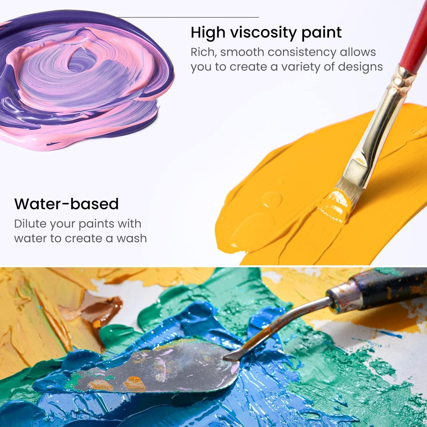 imageARTEZA Acrylic Paint A104 Yellow Ochre 169 fl oz 500ml Jar Opaque QuickDrying Acrylic Paints for Painting on Canvas Paper WoodA504 Phthalo Blue