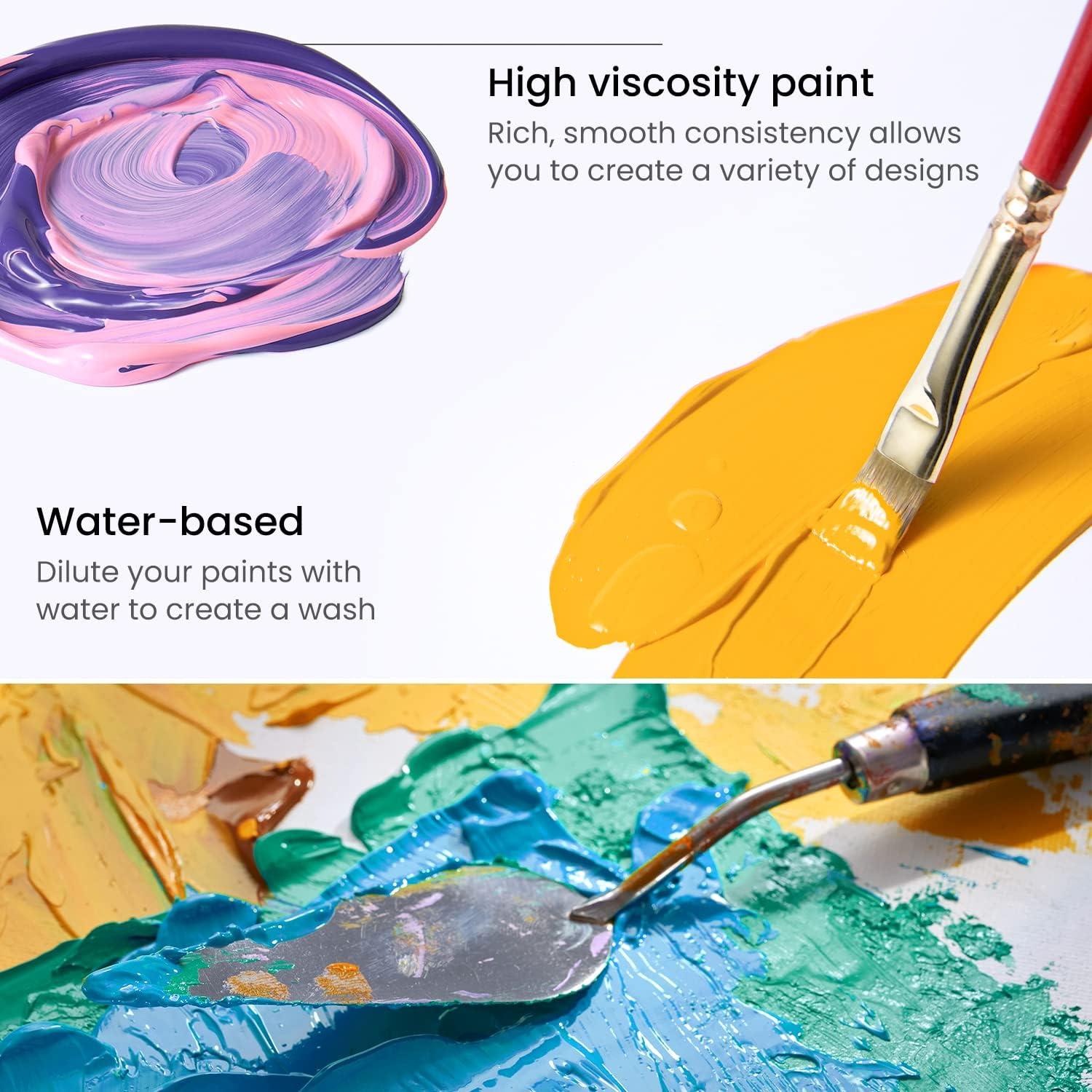 imageARTEZA Acrylic Paint A104 Yellow Ochre 169 fl oz 500ml Jar Opaque QuickDrying Acrylic Paints for Painting on Canvas Paper WoodA728 Pearl Turquoise