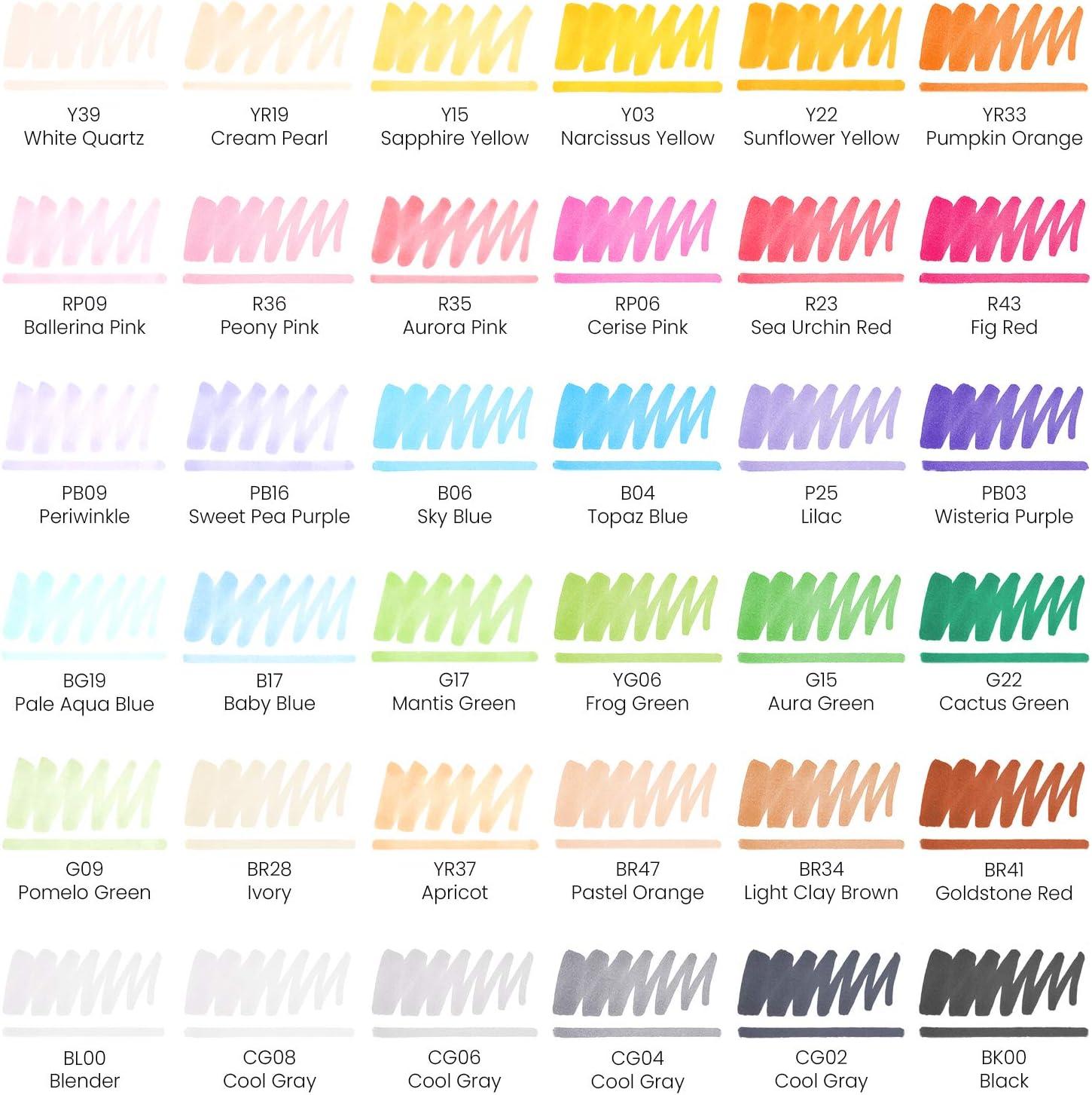 imageARTEZA Art Alcohol Markers Set of 72 Colors EverBlend Dual Tip Markers with Organizer Box Fine and Broad Chisel NibTropical Tones