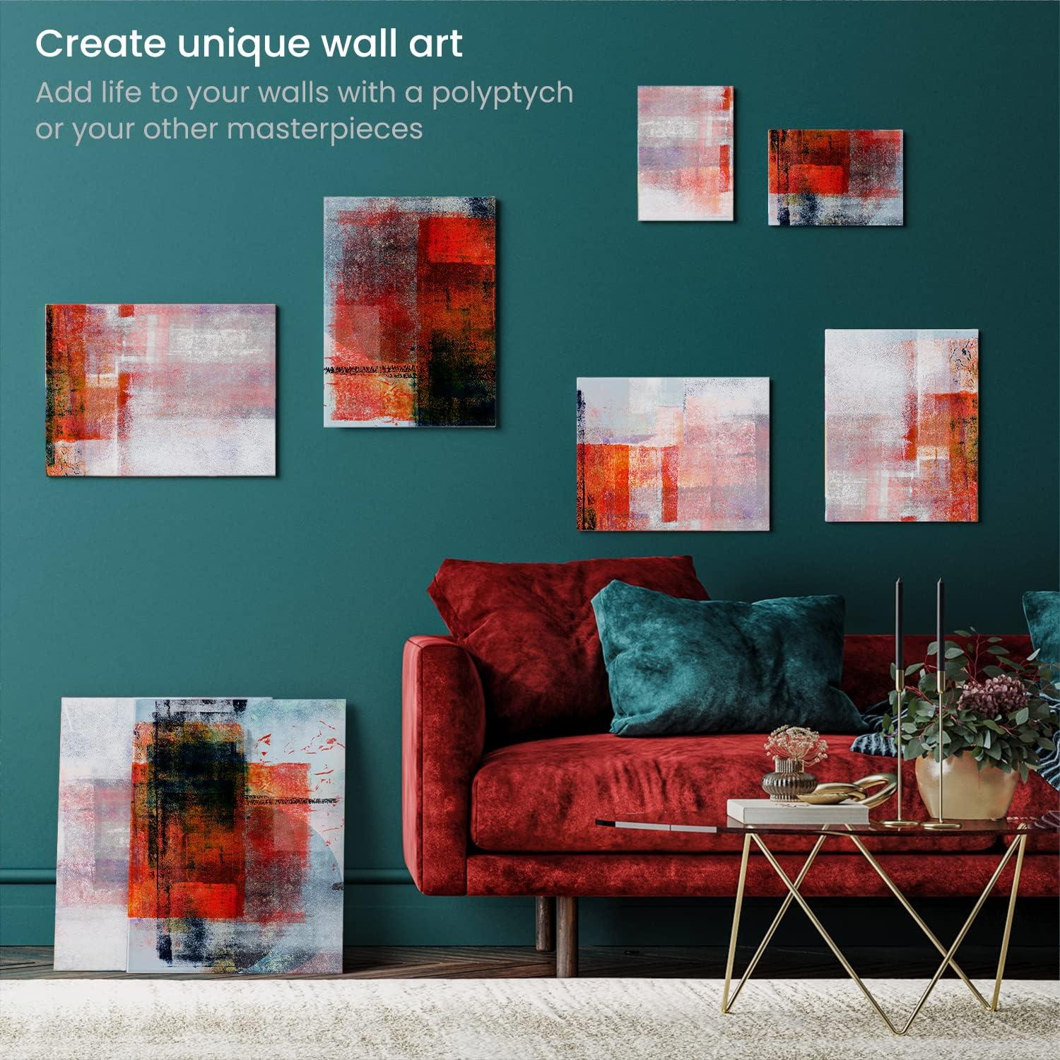 imageARTEZA Canvas Boards for Painting 5 x 7 Inches Pack of 14 Blank White Small Canvas Panels for Acrylic Oil and Gouache Painting5x7 8x10 9x12 11x14 Pack of 28