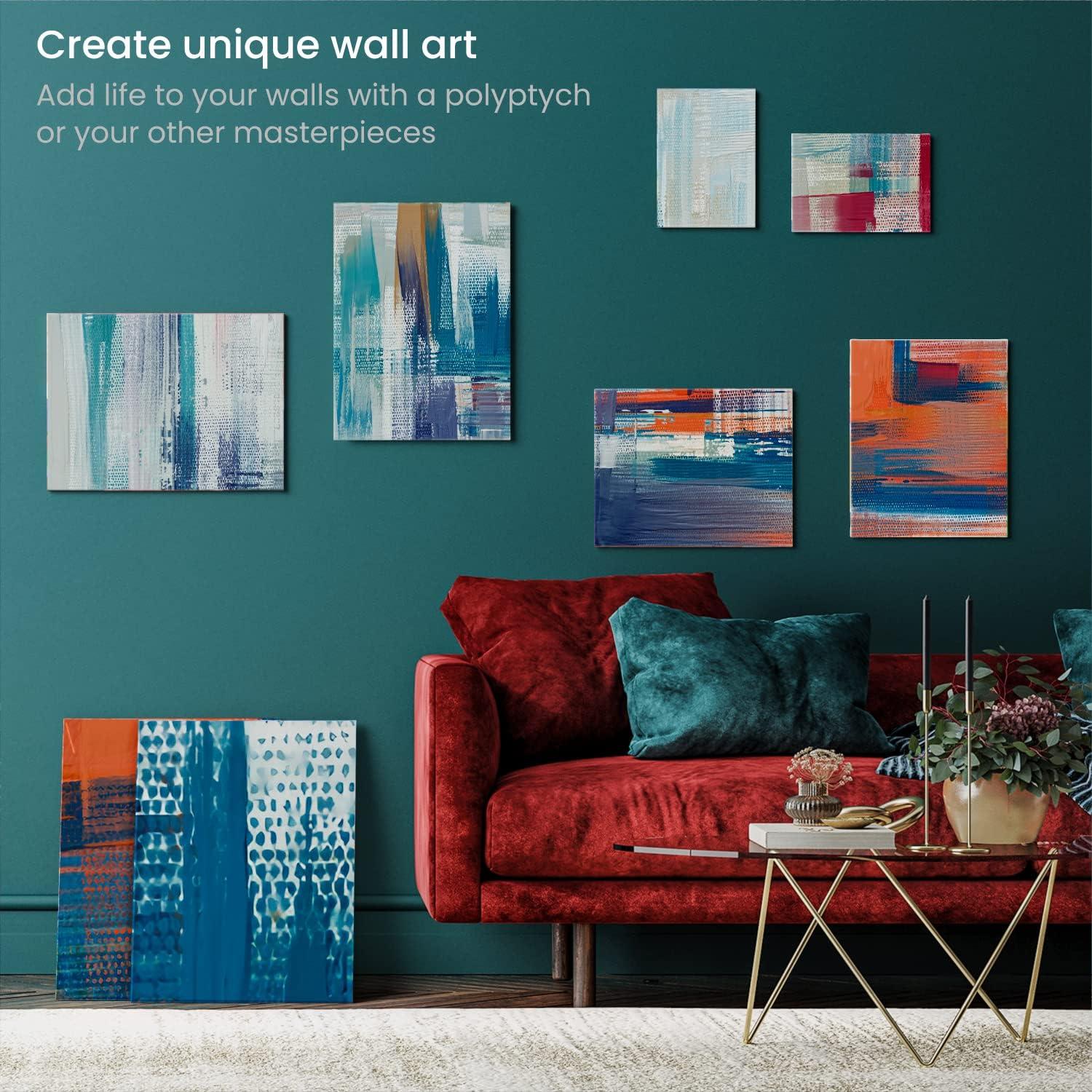 imageARTEZA Canvas Boards for Painting 5 x 7 Inches Pack of 14 Blank White Small Canvas Panels for Acrylic Oil and Gouache Painting6x6 8x8 10x10 12x12 Pack of 28