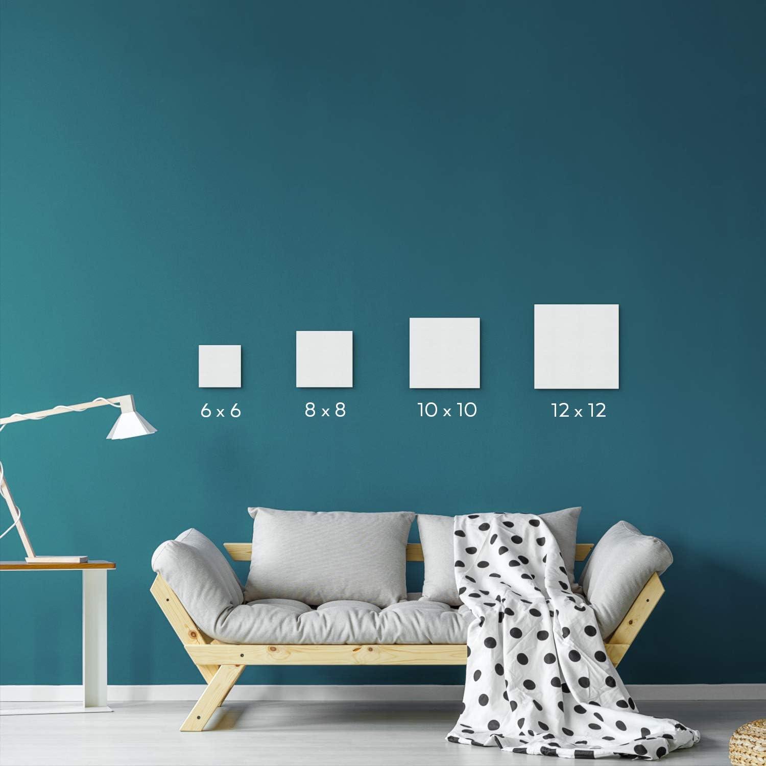 imageARTEZA Canvas Boards for Painting 5 x 7 Inches Pack of 14 Blank White Small Canvas Panels for Acrylic Oil and Gouache Painting8 x 8 inch 14 pack