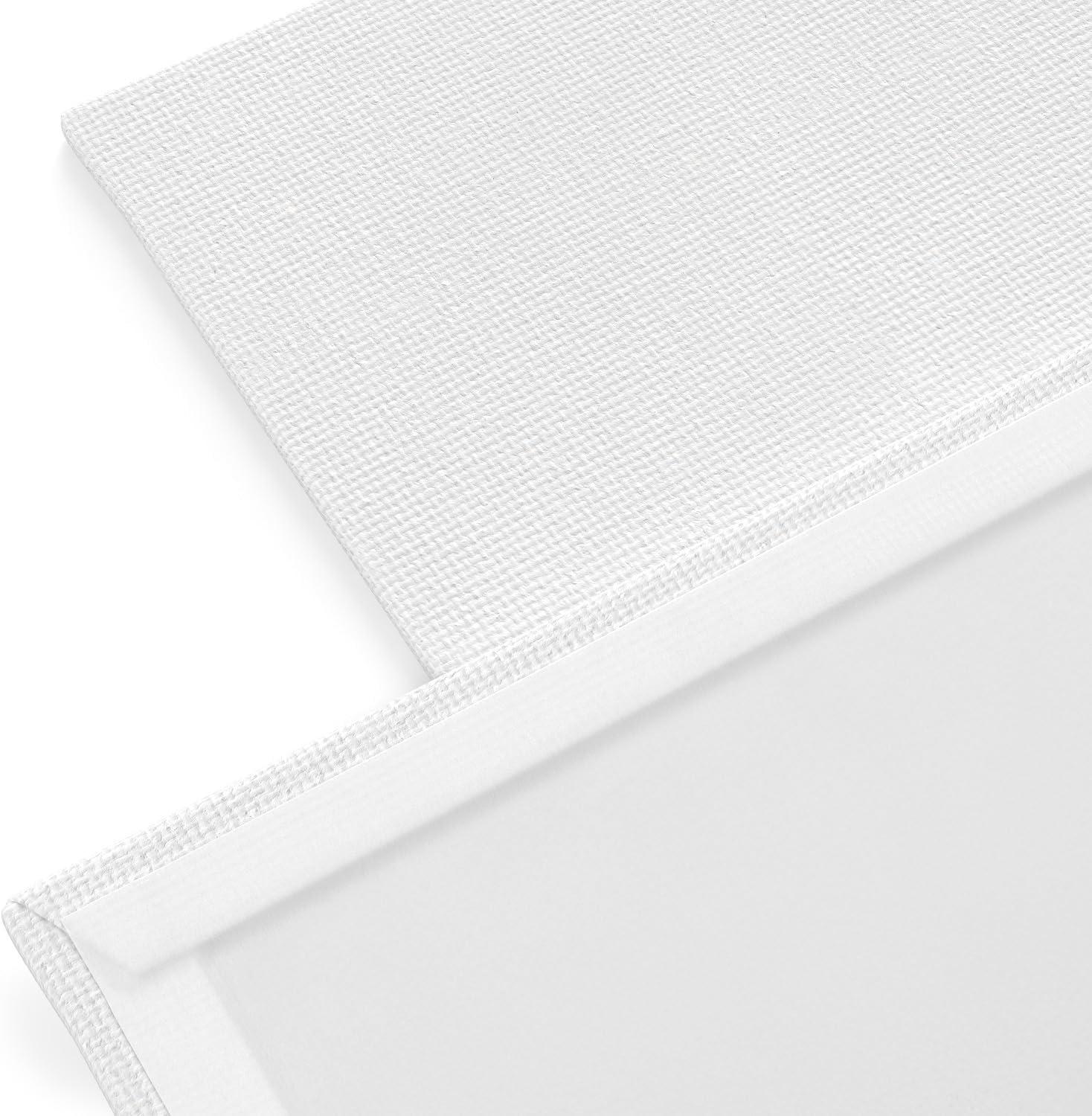 imageARTEZA Canvas Boards for Painting 5 x 7 Inches Pack of 14 Blank White Small Canvas Panels for Acrylic Oil and Gouache Painting8x8