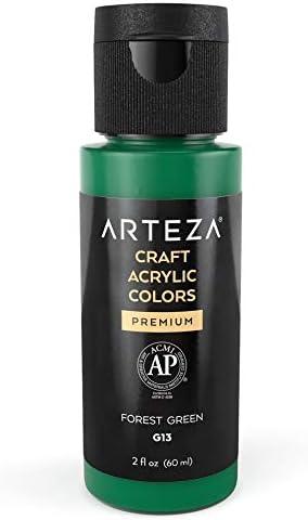 imageARTEZA Craft Acrylic Paint A101 Orange 4fl ounces Bottles WaterBased Blendable Matte Acrylic Paints for Art ampamp DIYFluorescent Orange F9 Craft