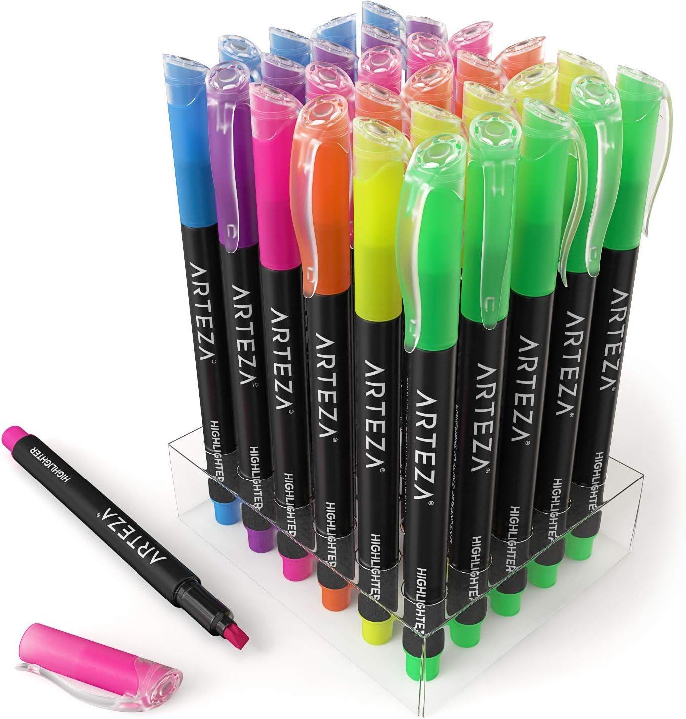 imageARTEZA Highlighters Assorted Colors Set of 60 Narrow Chisel TipNeon Colors