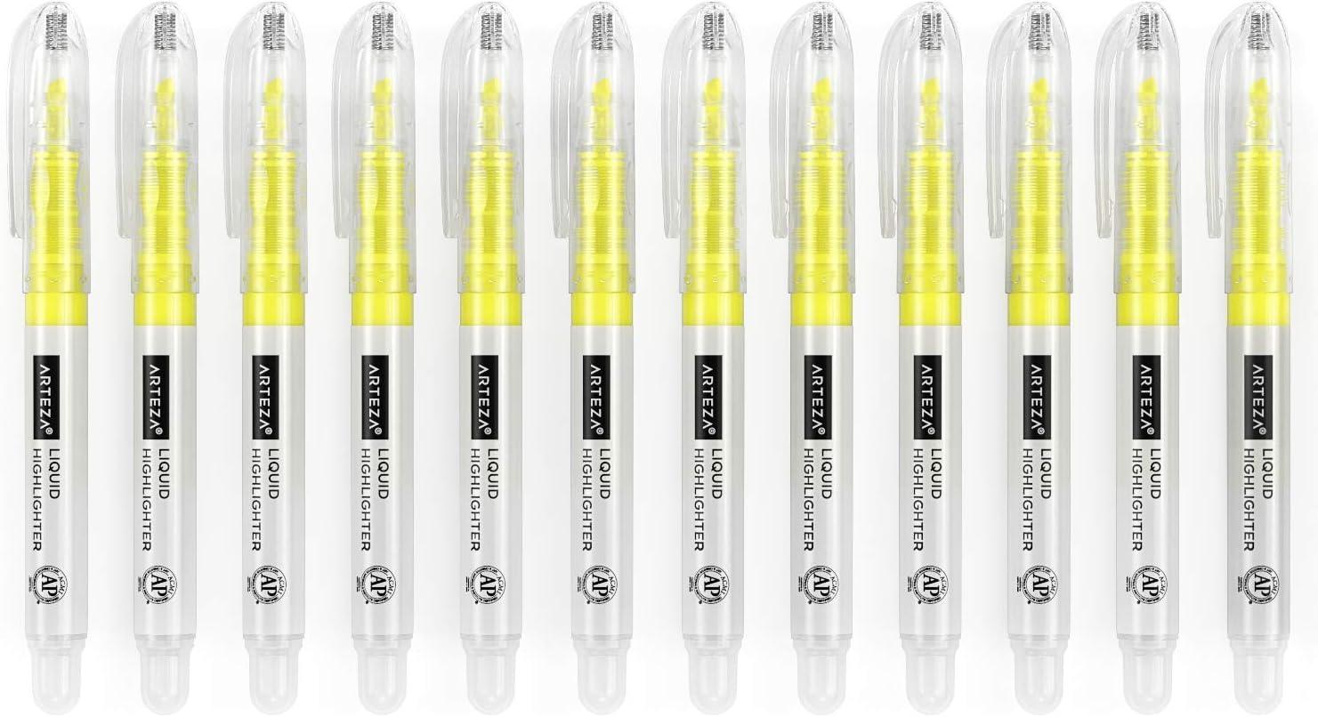 imageARTEZA Liquid Highlighter Pens Set of 30 Narrow Chisel Tip 5 Assorted ColorsYellow
