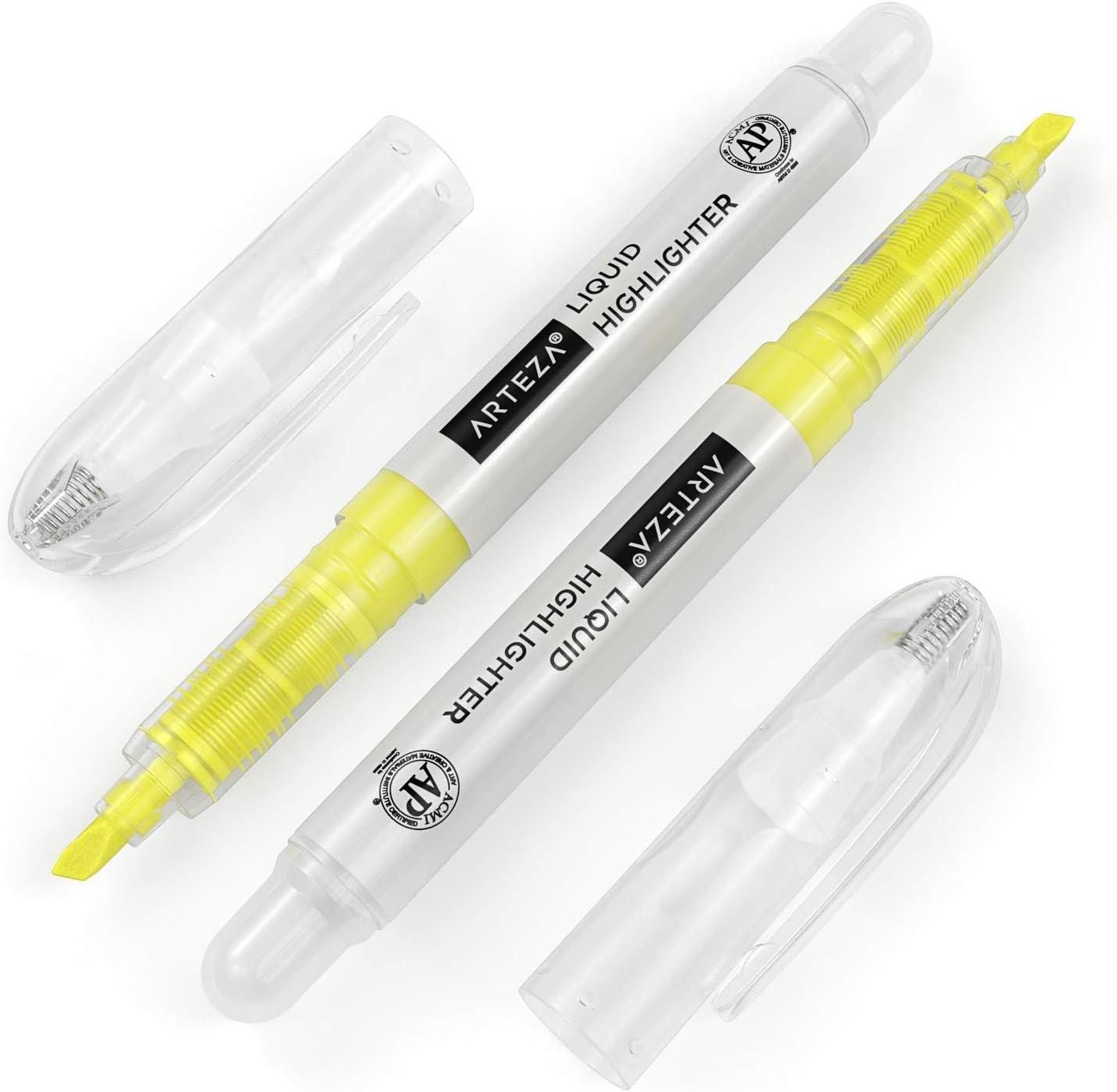 imageARTEZA Liquid Highlighter Pens Set of 30 Narrow Chisel Tip 5 Assorted ColorsYellow