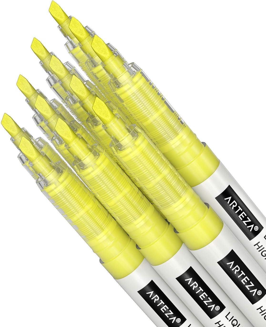 imageARTEZA Liquid Highlighter Pens Set of 30 Narrow Chisel Tip 5 Assorted ColorsYellow