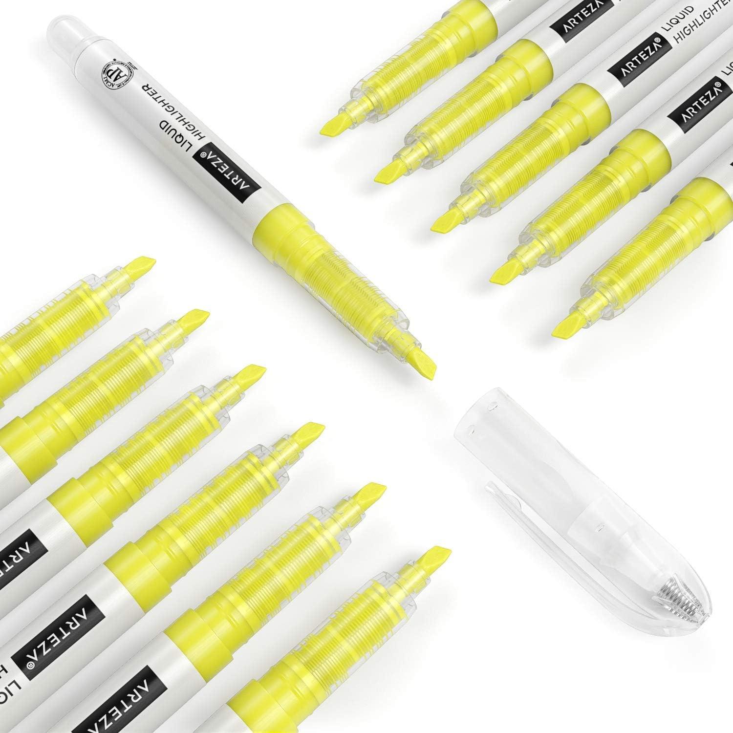 imageARTEZA Liquid Highlighter Pens Set of 30 Narrow Chisel Tip 5 Assorted ColorsYellow