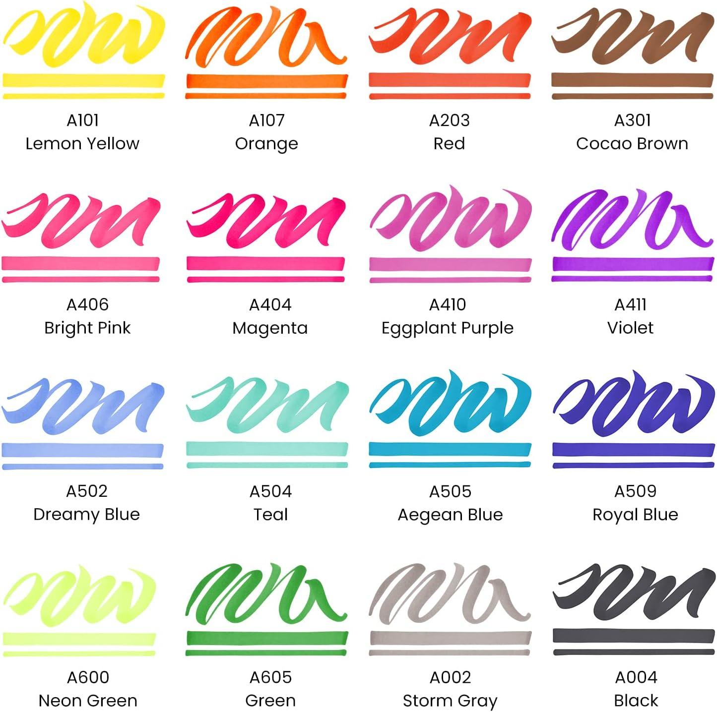 imageARTEZA Permanent Markers  Set of 80 with 61 Assorted Colors LowOdor QuickDry Paint Pens Broad Fine and Brush Tip for Arts Crafts ampamp Labeling16 Brush Tip Pens
