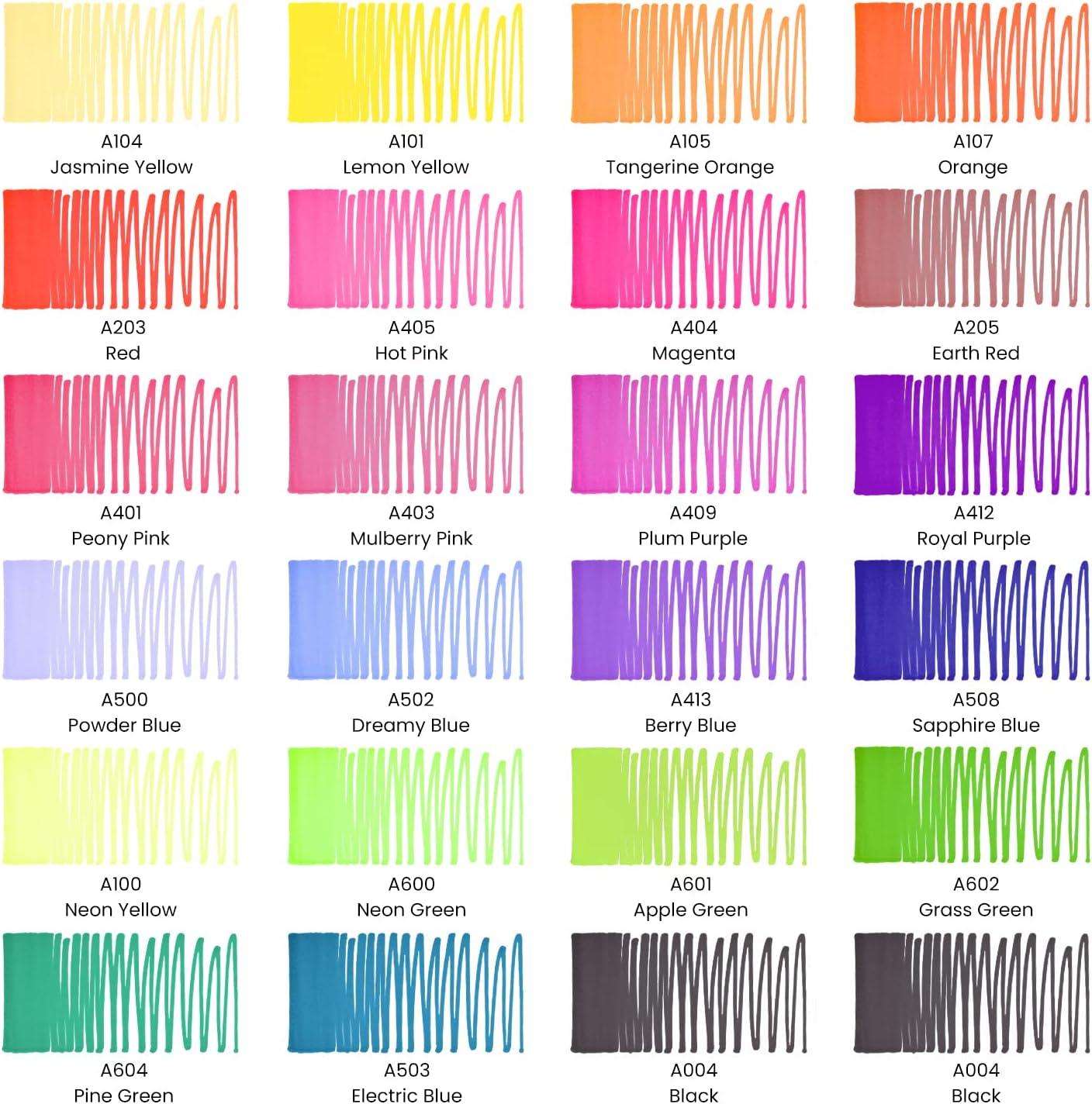 imageARTEZA Permanent Markers Set of 24 Fine Tip Retro Pop ColorsSet 24  23 Bright  Neon Colors