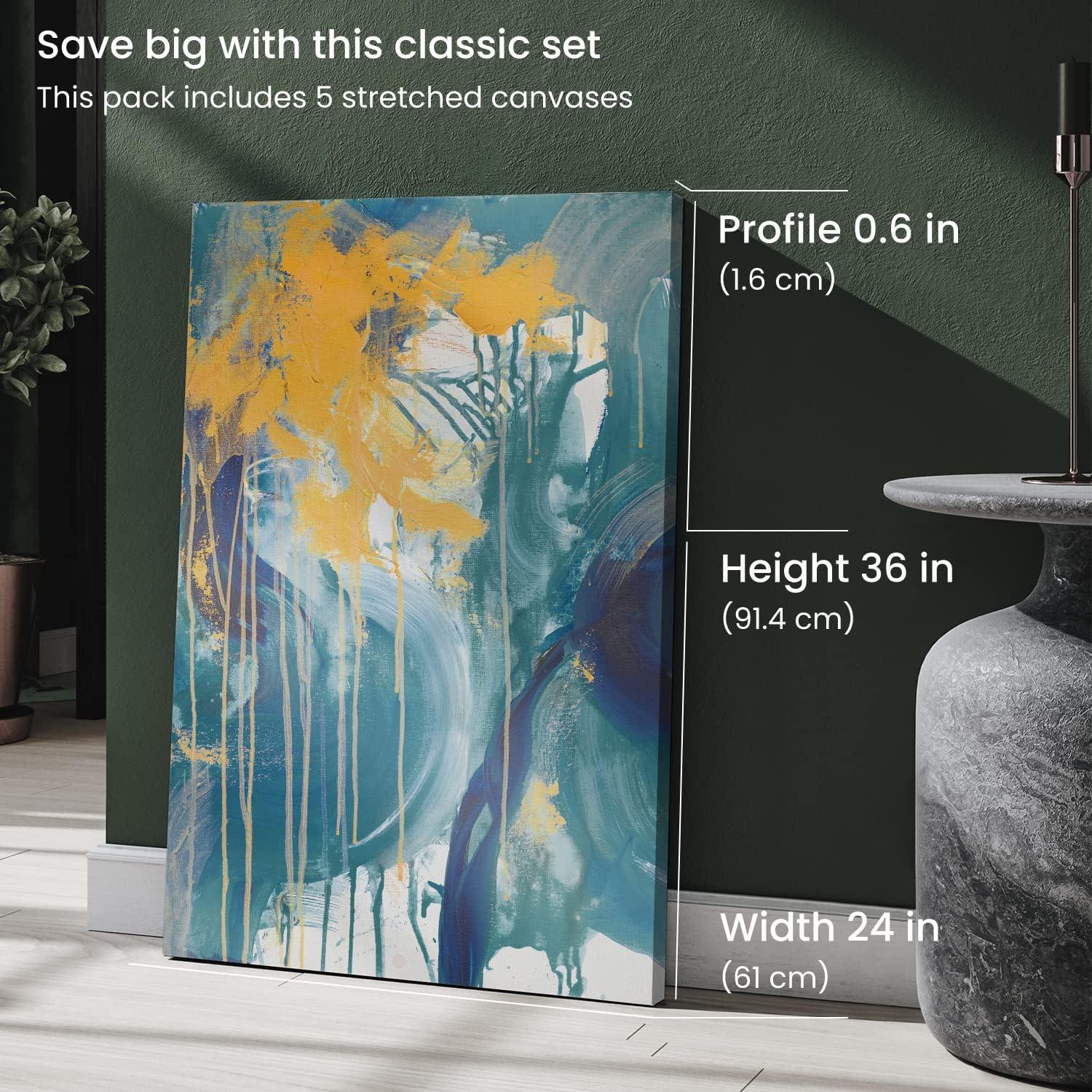 imageARTEZA Small Canvases for Painting with Easels Pack of 14 3 x 3 Inches Blank White Canvas for Painting Art Supplies for Acrylic Oil and GouacheWhite Classic